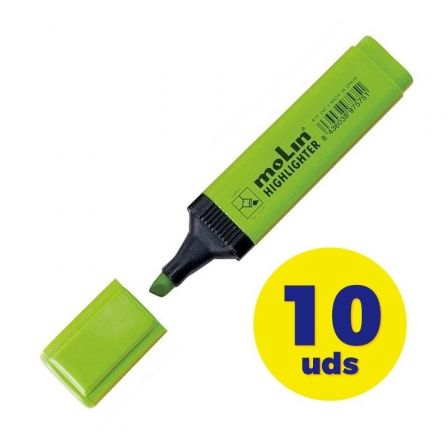 Molin Marcador Fluorescente Viva Verde (Set de 10) Molin Marcador Fluorescente Viva Verde (Set de 10)